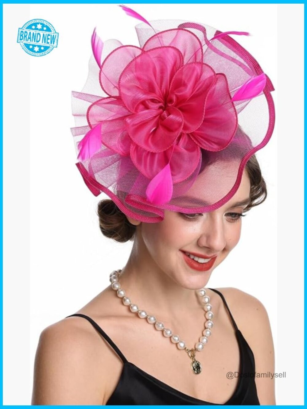 Organza Feather Fascinator Hat Vintage Bridal Headpiece Kentucky Derby Tea Party